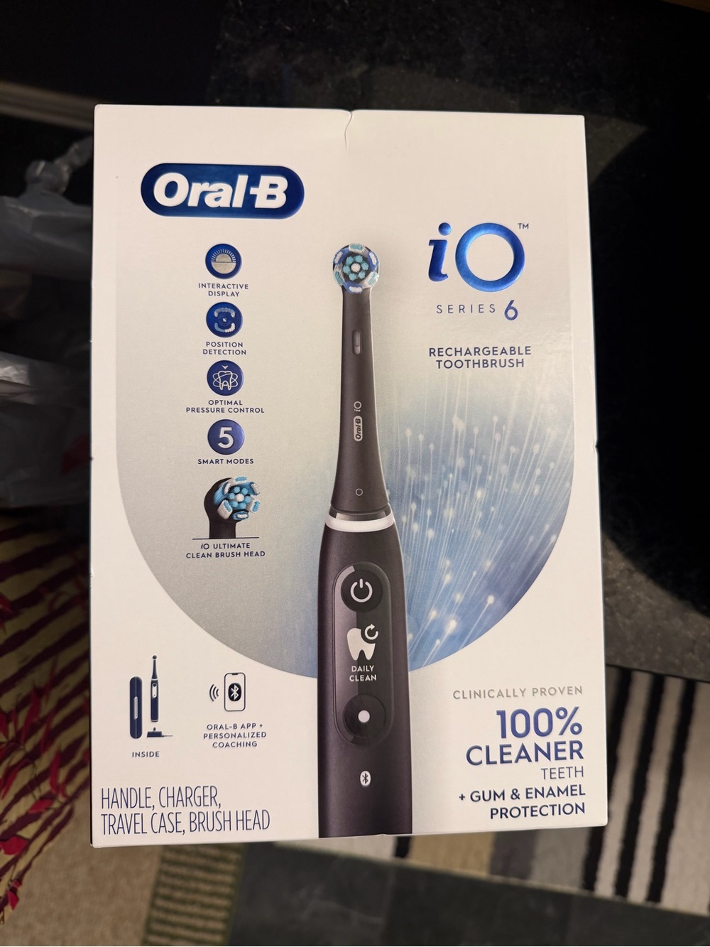 NEW Oral-B iO Series 6 Electric Toothbrush Black iO6 Rechargeable Bluetooth App